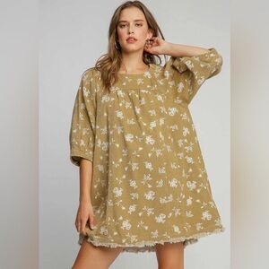 Umgee Floral Puff Sleeve Dress